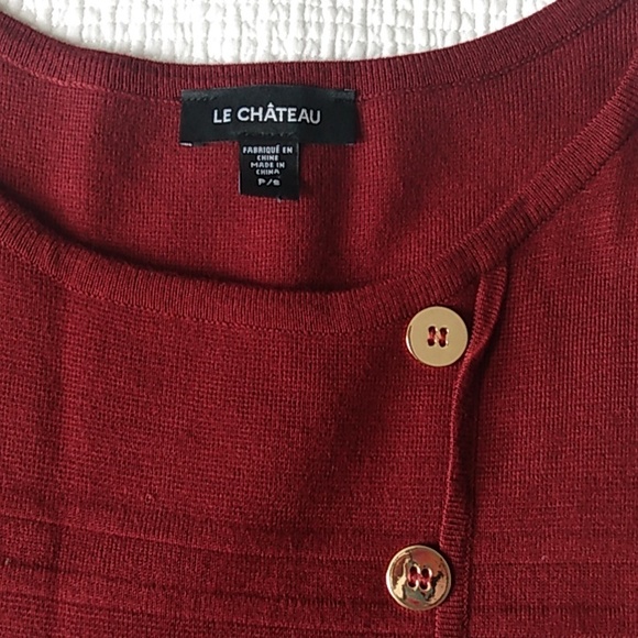 Le Chateau dark red knit dress US S - Picture 2 of 7